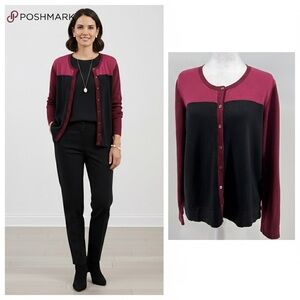 🌺-The Laura Classic Crew Neck Cardigan Size M Timeless Sophistication versatile